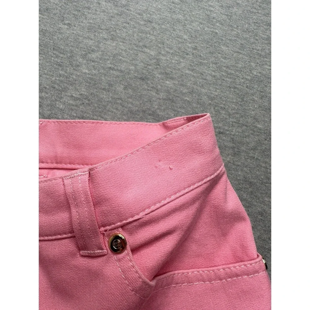 Escada Womens Solid‎ Pink Cotton High Rise Bootcut Leg Jeans Size 34